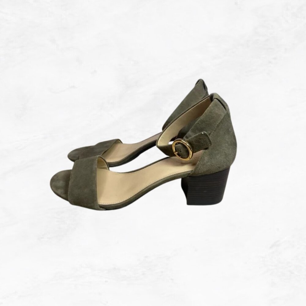 MICHAEL Michael Kors Lena Block Heel Dress Sandals Olive Green Size 6M